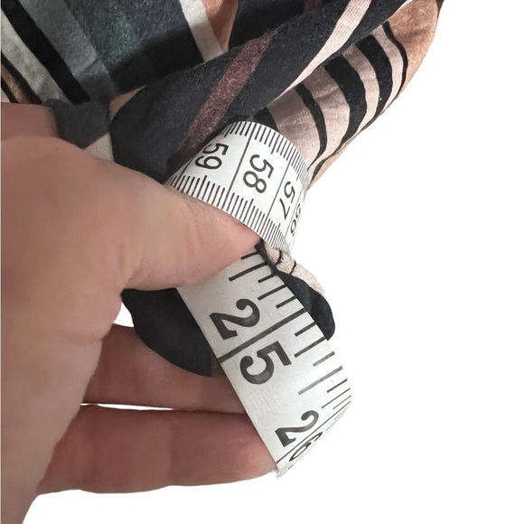 Farm Rio striped T-shirt women P large brown black tan short sleeve - Picture 8 of 12